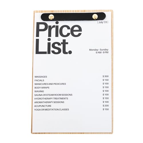 Wooden Menu Holder with Leather Plank – Table Top Sign Holder for Restaurant or Bar – Custom Menu Presenter - Cafe Menu Display with Logo Engraving Option