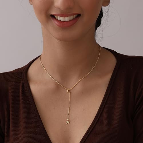Image of TRUESILVER ACPL 925 Sterling Silver Lariat Necklace for Women | Y-Shape Pendant Necklace with Chain | Fine Silver Jewelry | Gift for Women & Girls