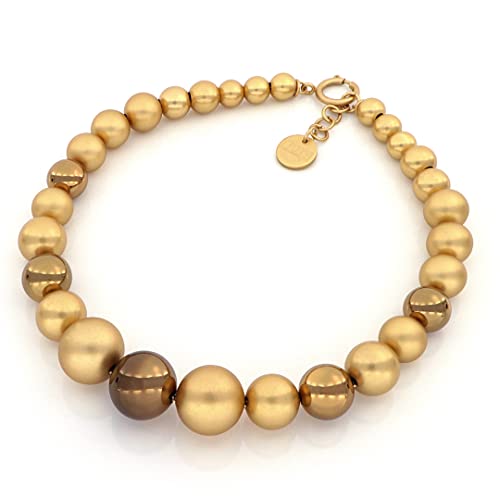 Collection bijoux UNOAERRE: Collier, Bracelet, Bague (Collier avec boules d'escalier en bronze bicolore)