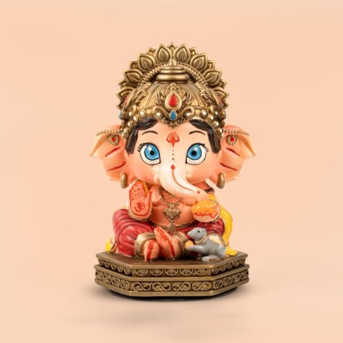 Image of Artarium Bal Ganesha Idol Resin Murti Lord Ganesha Statue Handcrafted Vinayaka Idol for Car Dashboard Home Mandir Office Desk Spiritual Decor Gift (Cute Bal Ganesha Idol - Multicolor)
