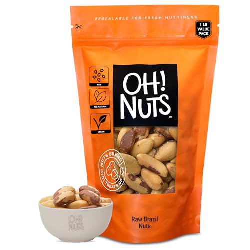 Oh! Nuts® Brazil Nuts - Raw - 100% Natural - 1 lb - Whole Shelled...