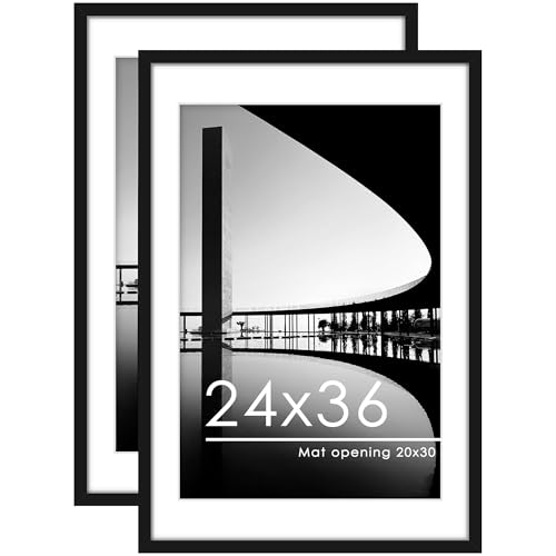 PEALSN 24x36 Poster Frame Set of 2 for Wall Mounting Display Black