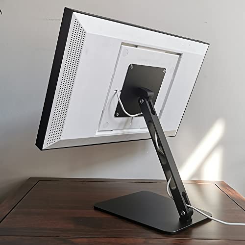 Aluminum Swivel & Tilt Stand for Echo Show 15 & 21, 360° Rotation, 45° Adjustable Angle, Non-Slip Base, Horizontal/Vertical Screen Switch (Black)