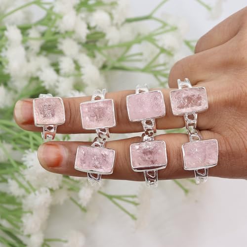 Bague morganite brute en argent 925 taille 12 : le bijou ajustable et robuste - 5
