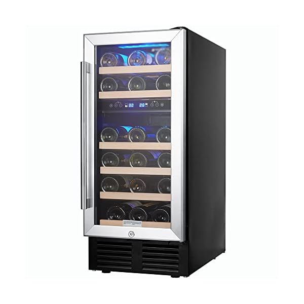 15 Inch Dual Zone Wine Cooler,Wine Refrigerator BuiltIn 28 Bottle,Wine