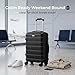 RMW Suitcase Large Medium Cabin Size | Hard Shell | Lightweight | 4 Dual Spinner Wheels | Trolley Luggage Suitcase | Hold Check in Luggage | TSA Combination Lock (Black, Cabin 20")