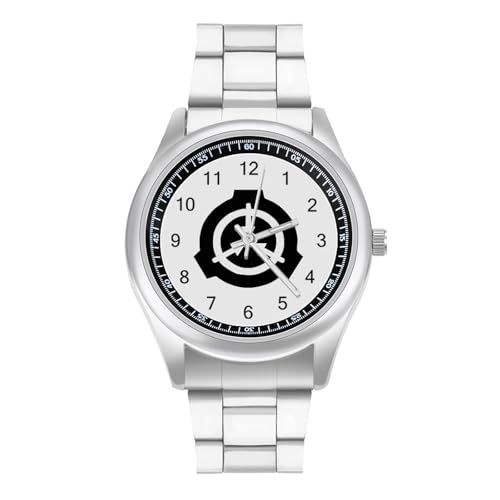 Scpのロゴ 時計 スチールストラップ時計 ビジネスウォッチ ファッショナブルな時計ストラップ メンズストラップ時計 防水 メンズおよびレディース セイコー時計