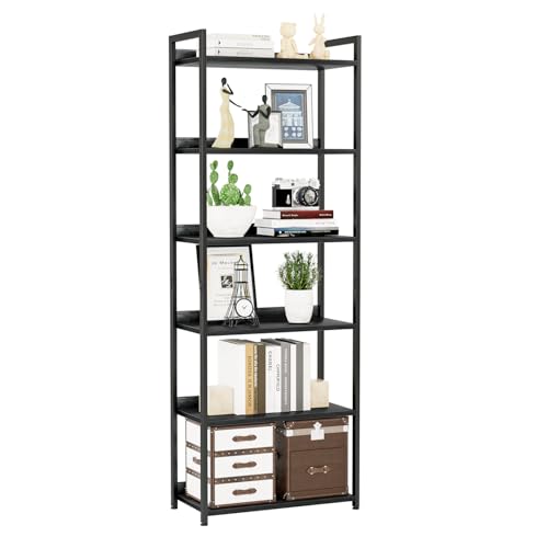 NUMENN Bookshelf, 6 Tier Bookshelves, Home Office Bookcase Shelf Storage