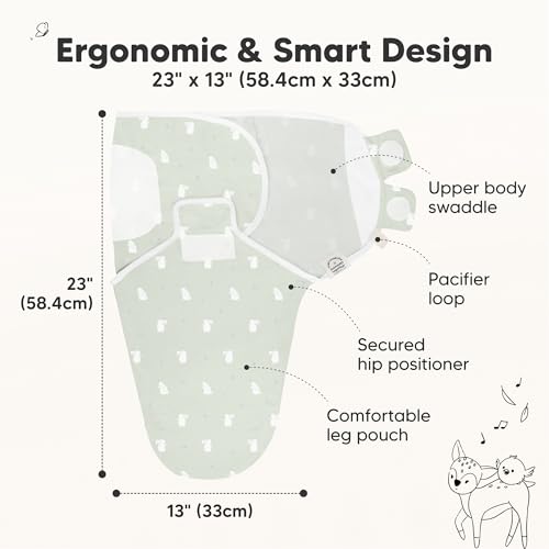 Image of 3-Pack Organic Baby Swaddle Sleep Sacks - Swaddles for Newborns, Infant 3-6 Months, Baby Girls, Boys, Soft & Snug Newborn Sleep Sack, Nursery Swaddling Blankets (Bunnies, L)