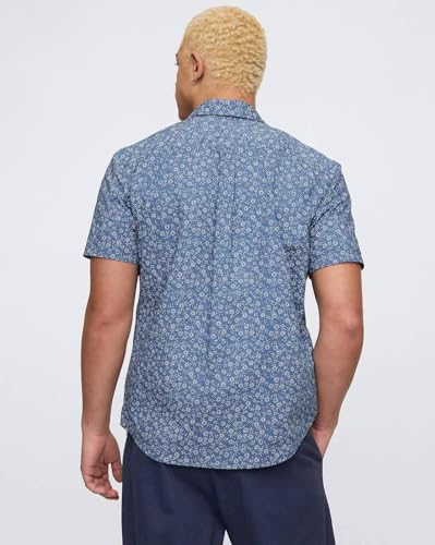 Image of Gap Men Regular Fit Floral Print Short Sleeves Collared Shirt
