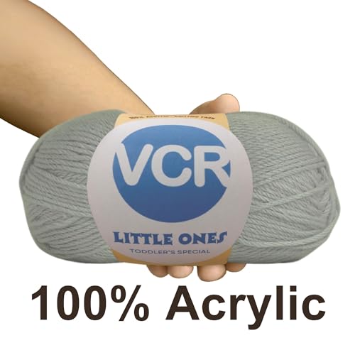 Image of VCR Light Grey Yarn, 100 Grams Hank, 190 Meters Length, Acrylic Ball for Crochet and Knitting, Soft Crosia Threads, Pack of 1 Yarn, Suitable for DIY Crafts