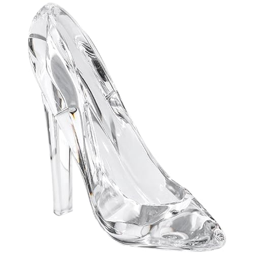 Cinderella Glass Slipper Acrylic Crystal High Heels Shoes Ornament Crystal Shoe Decorative Womens High Heels for Wedding and Birthday