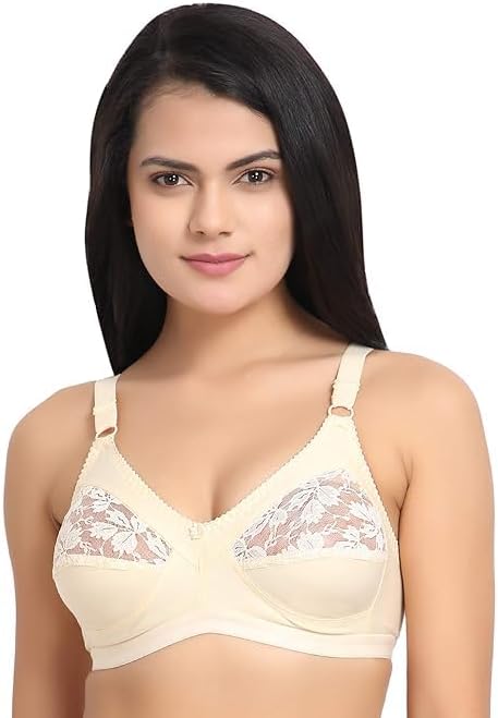 ELEG & STILANCEWomen's Non Padded Plus Size Minimizer Bra Wireless Cotton Blend Everyday Bras