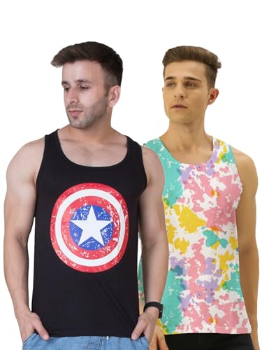 Image of Veirdo Men's Cotton Printed Regular Fit Vest