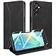 QHOHQ Handyhülle für Samsung Galaxy A16 4G / A16 5G / A26 5G Hülle mit Panzer Glas, Premium Leder Schutzhülle, [RFID Blockierung], Magnet Klappbar Flip Case Tasche, Multifunktional, Stoßfest-Schwarz