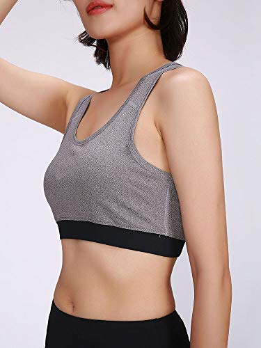 Sutiã esportivo feminino, Gainty Sutiã esportivo feminino Racerback acolchoado treino de alto impact