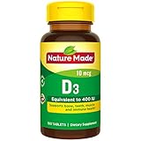 Nature Made Vitamin D3 400 IU (10 mcg) Tablets, 100 Count for Bone Health