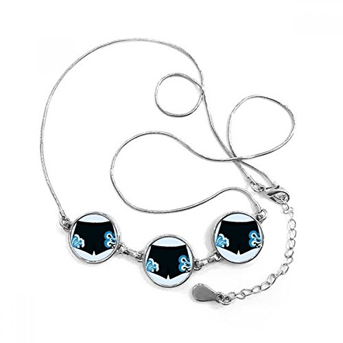 Collier homme haut de gamme avec pendentif rond orné d'une illustration spray noire