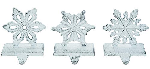 Cintre de Noël flocon de neige blanc en métal lot de 3 de 6x5cm - 2