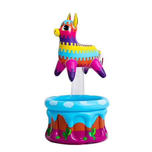 Sloosh 42” Donkey Pinata Inflatable Cooler, Cinco De Mayo Decoration Rainbow Pinata Drink Cooler for Kids Birthday, Luau Party, Mexican Fiesta, Pool Party