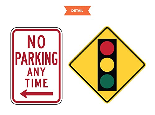 Sunny Decals Street Signs Wall Decals - Set Of 10 Removable Fabric Wall Stickers #TOP4