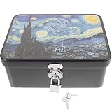 BESPORTBLE Organizador Vintage de Hojalata Cerradura, Caja de Almacenamiento para Escritorio y Joyero, Diseño Rectangular Adecuado para Guardar Objetos Personales