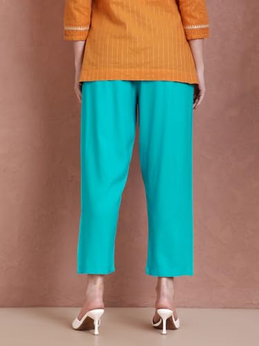 Image of TWIN BIRDS Women Viscose Kurti Pants | Straight Fit Ethnic Daily Trousers