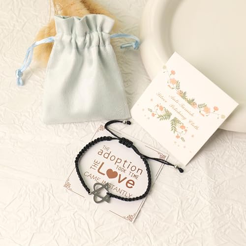 Image of LZ EMOTION Natural Stone Adoption Bracelet Adoption Jewelry with Adoption Symbol Adoption Day Gifts for Adoptive Parents Gotcha Day Gift, Thank You Gifts