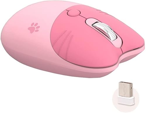 Aveki Mouse Inalámbrico Silencioso, Lindo Mouse Inalámbrico De 2.4 G Para Niña Con Receptor Usb, Mouse De Gato Para Laptop, Pc, Computadora, Mac Rosa Cerezo En Flor Aveki Mouse Inalámbrico Silencioso, Lindo Mouse Inalámbrico De 2.4 G Para Niña Con Receptor Usb, Mouse De Gato Para Laptop, Pc, Computadora, Mac Rosa Cerezo En Flor