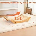 Cat Scratcher Hammock Bed, U-Shaped Wood Sisal Lounger, Furniture Protector | pingping-go, 23.6 x 13.8 Inch, Wood Frame, Natural Sisal, Indoor & Outdoor, for Large Cats - Image 2