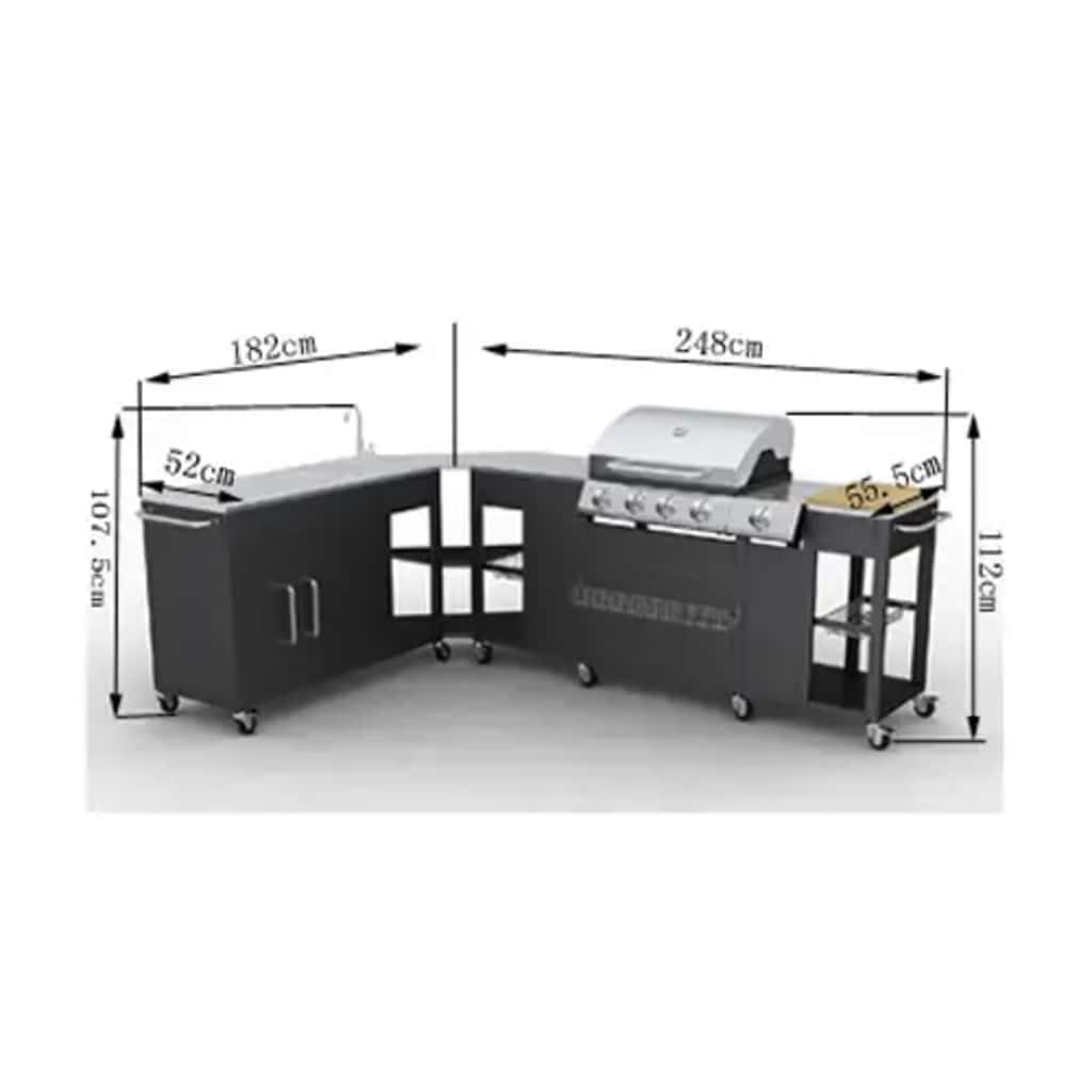 Générique Cuisine extérieur complète Missouri,Maison & Jardin,Arts de la Table & Arts culinaires,Électroménager de Cuisine,Barbecues,Noir,91.9 KG,40428
