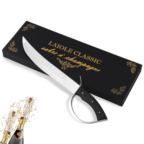 Resafy Champagne Saber with Black Wood Handle