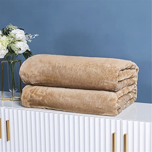 Chickwin Plaid in Pile di Flanella Cammello 50x70cm
