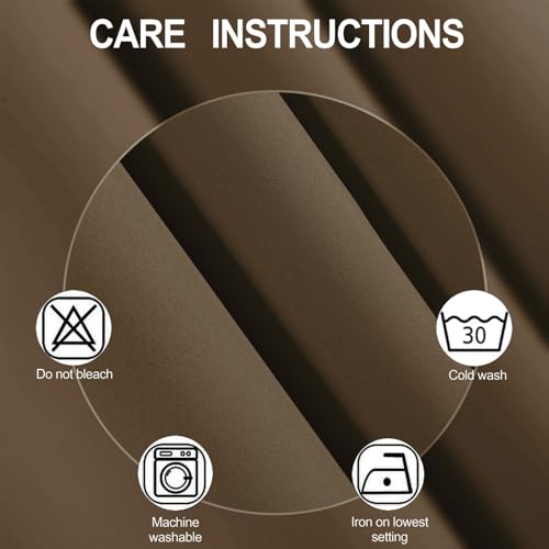 Image of LEMOMO Brown Thermal Blackout Curtains /42 x 95 Inch /Set of 2 Panels Room Darkening Curtains for Bedroom