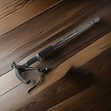 HogarTech Anti Slip Camping Shock Telescop Crutch Walking Telescopic Crutch Trekking Pole Made of Aluminum Alloy Black