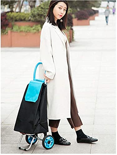 Tyuxinsd Convenient Lightweight Folding Shopping Cart Side Zip Trolley Folding Luggage Trolley Home Shopping Trolley (Color : A, Size : 99X33X31Cm) #TOP3