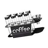 TSMORY Accuracy - Juego de almacenamiento de café que destaca 8 tubos de vidrio de una sola porción para una preparación consistente y conservación del sabor, recipientes de café herméticos