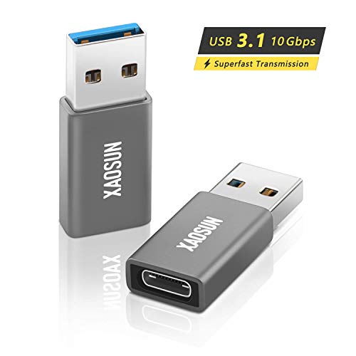 USB C Female to USB Male Adapter [2 Pack] - XAOSUN 3.0/3.1 USB