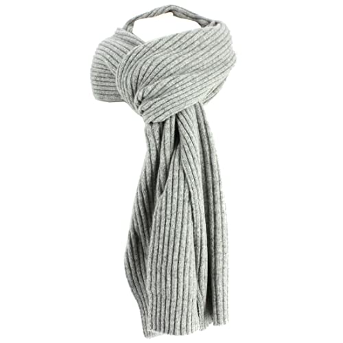 Écharpe cachemire gris homme femme foulard chaud uni fabriqué en Italie