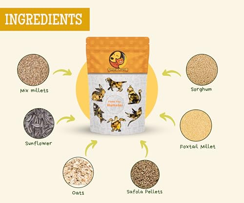 Image of Foodie Puppies Premium Hamster Food Pellets Highly Nutritious Diet Essential Ingredients for a Healthy and Active Lifestyle for Your Hamster (Pouch - Hamster Food, 500g)