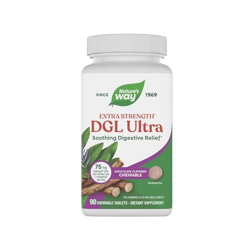 Nature's Way Premium Extract DGL Ultra, 75 mg per serving, 90 Chewables, German Chocolate Flavor