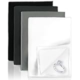 CLWBO 4PCS Silver Polish Cloth 10”×12”, Jewelry Polishing Cloth for Gold Silver Platinum, Reusable, Polishing Cloth for Jewelry & Silverware, Effective Silver Polish to Clean & Shine Jewelry