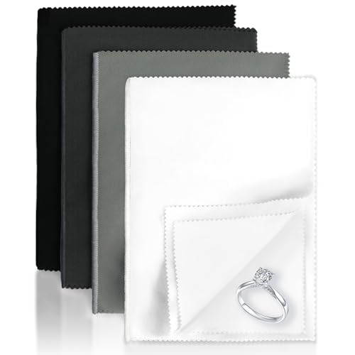 CLWBO 4PCS Silver Polish Cloth for Jewelry & Silverware