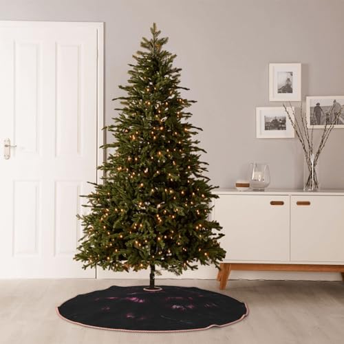 Jupe de sapin de Noël avec imprimé rose gothique rustique - 8