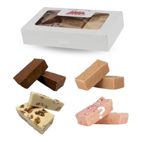 Uncle Butch's Fudge - Holiday Employee Gift Box - Great for Businesses - Decadent Handcrafted Fudge - Chocolate, Peanut Butter, Vanilla Walnut, & Surprise Seasonal Flavor (32oz total) Cover