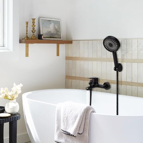 Miniatura 3 de Grifo De Ducha Monomando Grifo De Bañera Grifo Para Bañera Y Ducha Grifo Ducha De Fácil Instalación Y Montaje Mezclador De Bañera De Superficie Grifo Bañera Montaje En Pared Negro Ganchos