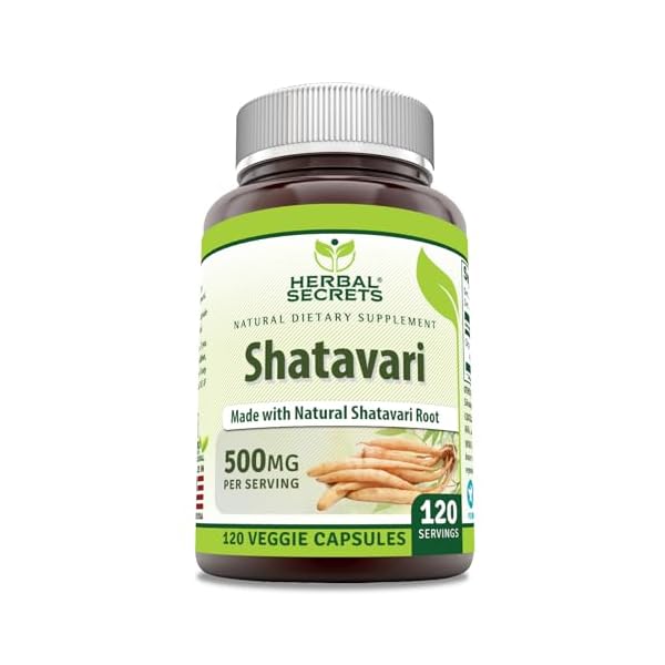 Herbal Secrets Shatavari Supplement | 500 Mg Per Serving | 120 Veggie Capsules | Non-GMO | Gluten-Free | Made in USA