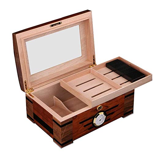 TMMLIJIPL Cigar Desktop Humidor Humidifier Moisturizing Box Cedar Wood Cigar Box Cigar Box Smoking Cigar Cabinet