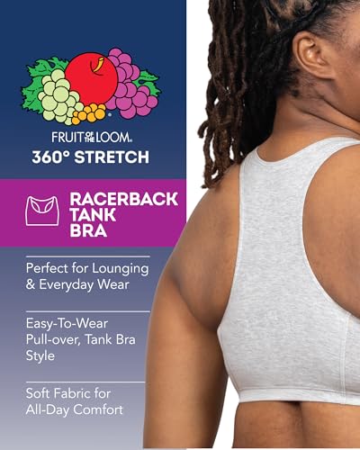 Image of Fruit of the Loom Women's Cotton Tank Bra for Women - Ultimate Comfort & Breathable Fit