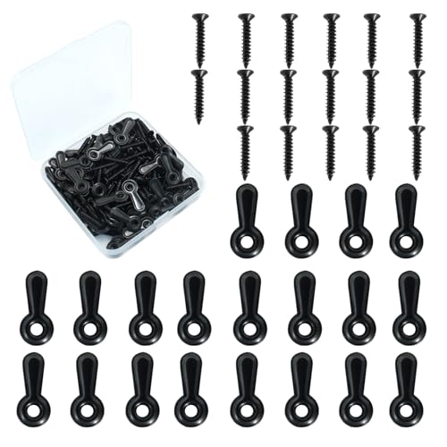 Image of 100 Sets Black Picture Frame Backing Clips Metal Frame Picture Turn Button Fasteners with Screws for Hanging Pictures,Posters,Photos Drawing Crafts